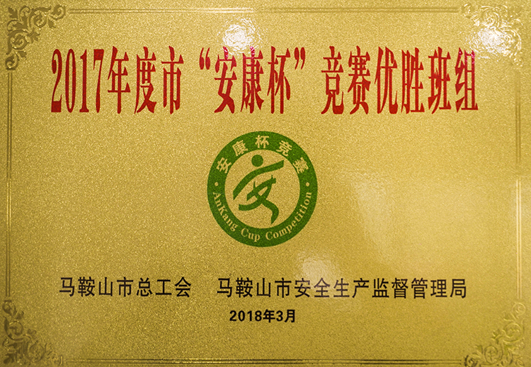 2017年（nián）度榮獲市安康杯競賽優勝班組（zǔ）